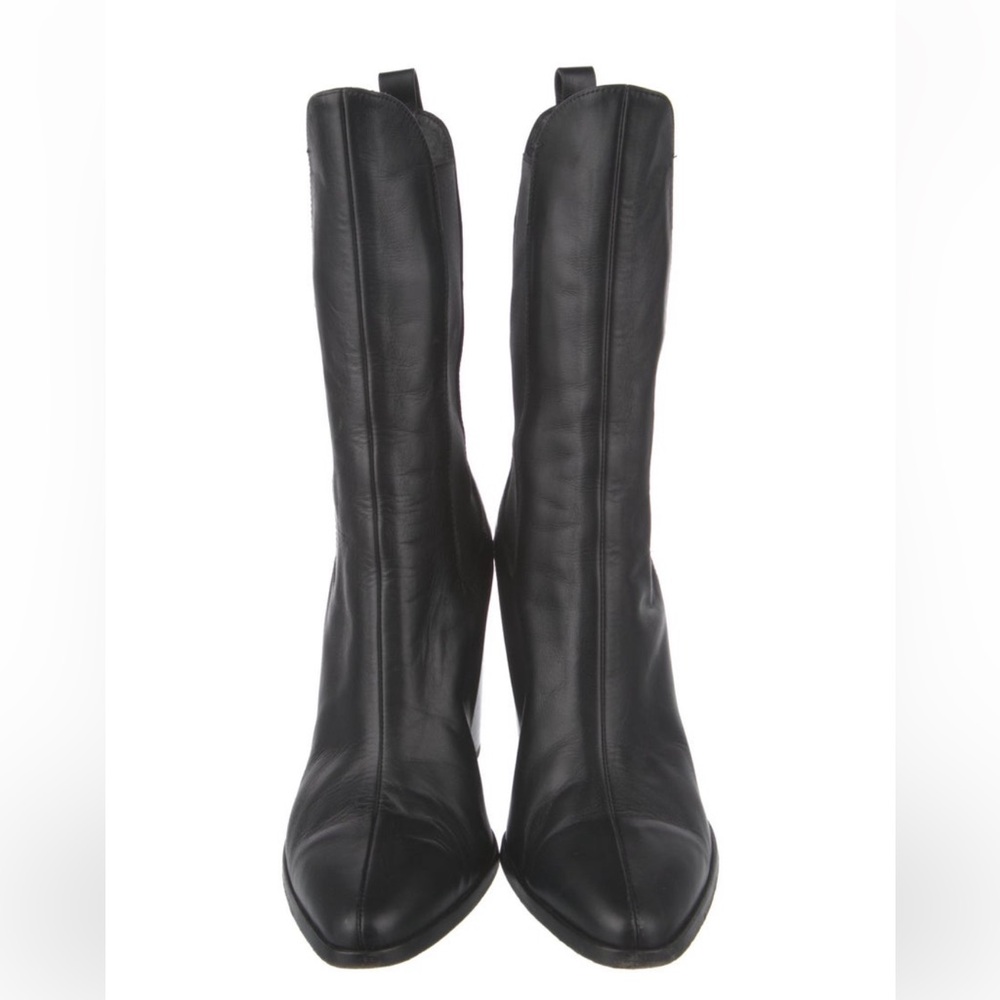 FRAME Le Manhattan Pointed Toe Chelsea Boot bootie black leather 10 - Picture 5 of 7